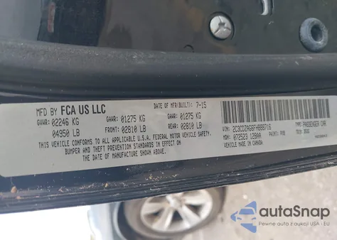 2015 Dodge Challenger Sxt z USA, uszkodzony, nr VIN 2C3CDZAG6FH888716